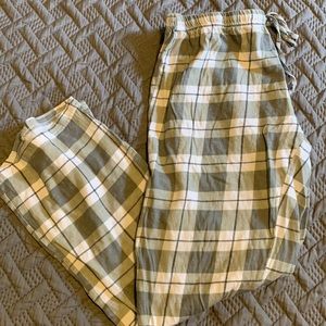 Olive, gray, black and white pajama pants